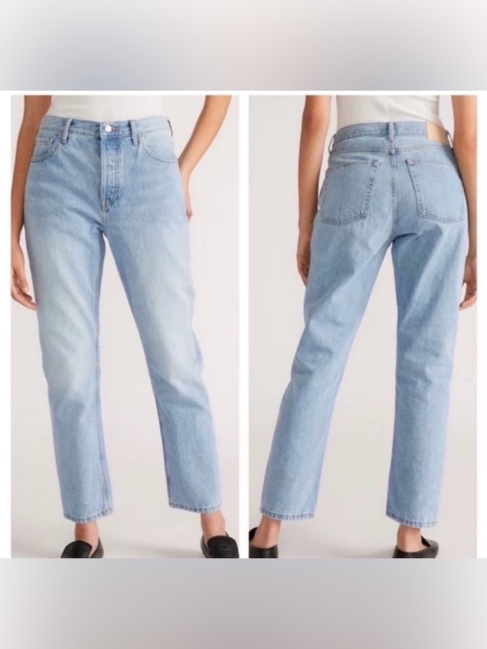 Everlane Women's Curvy 90s Cheeky Straight Jeans Light Wash Blue Denim 27